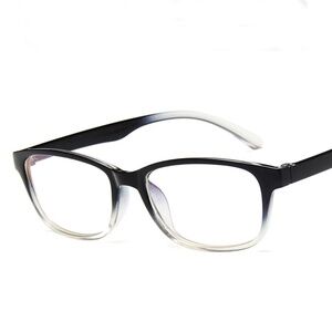 **JAMYA* Black x Clear Shaped Fashion Eye Glasses
